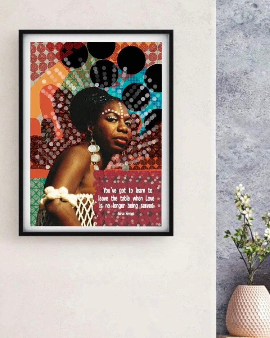 Nina Simone Leave The Table Quote A3 Poster