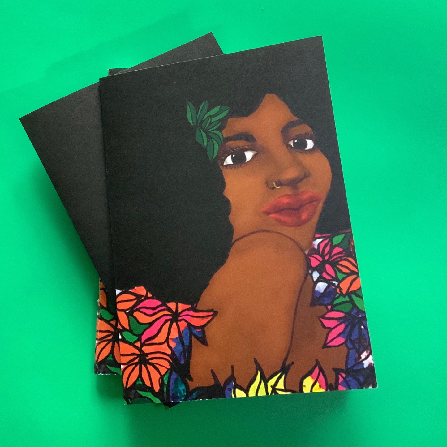 Black Female Beauty Sketchbook - A5 Plain