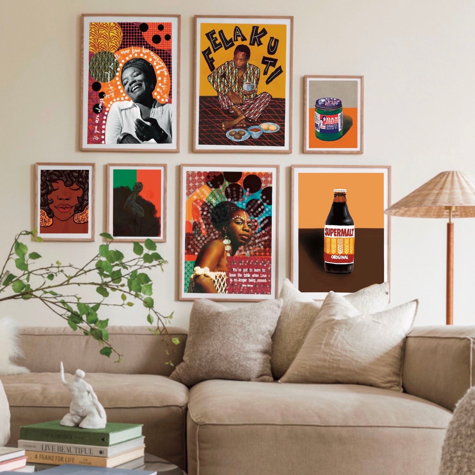 Variety of framed prints designed by Latchspoke