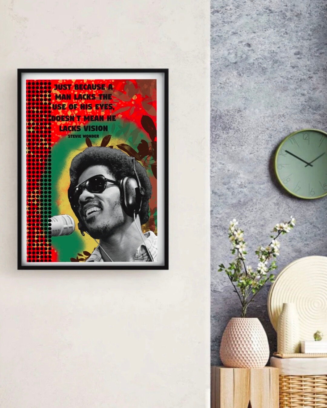 Stevie Wonder Quote Poster - Don't Lack Vision - A3 Art Poster